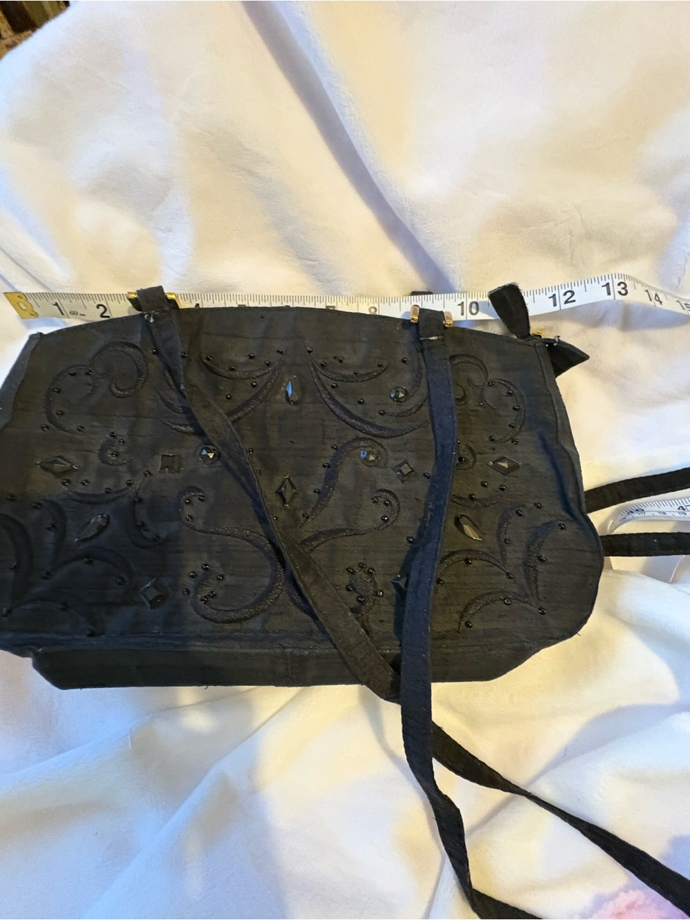 Vintage, J.Renee Black Beaded Embroidered Evening Wristlet